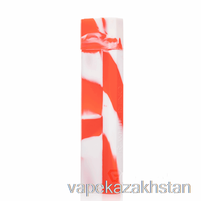 Vape Disposable White Rhino Silicone Dab Out [Pyrex] Red White